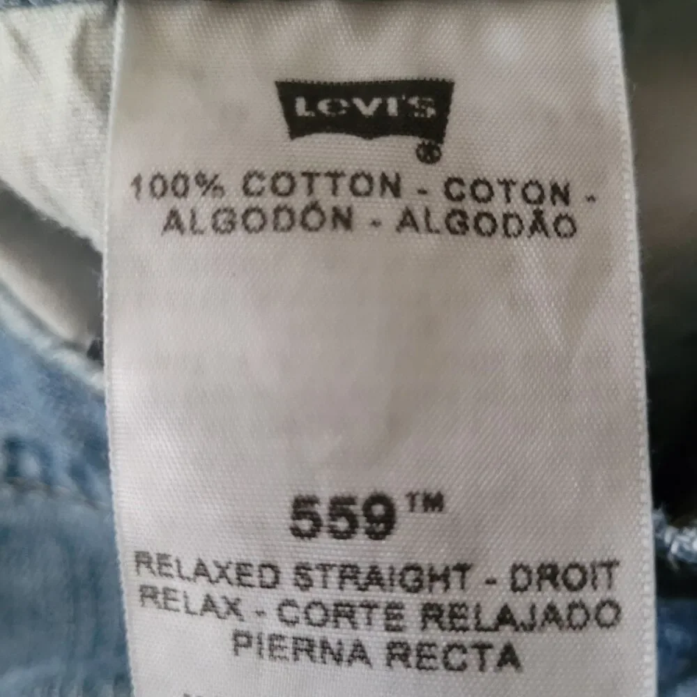 Levi's 559 Jeans Mens 36X33 (Tag 36X34) Blue Relaxed Straight Red Tab Jeans